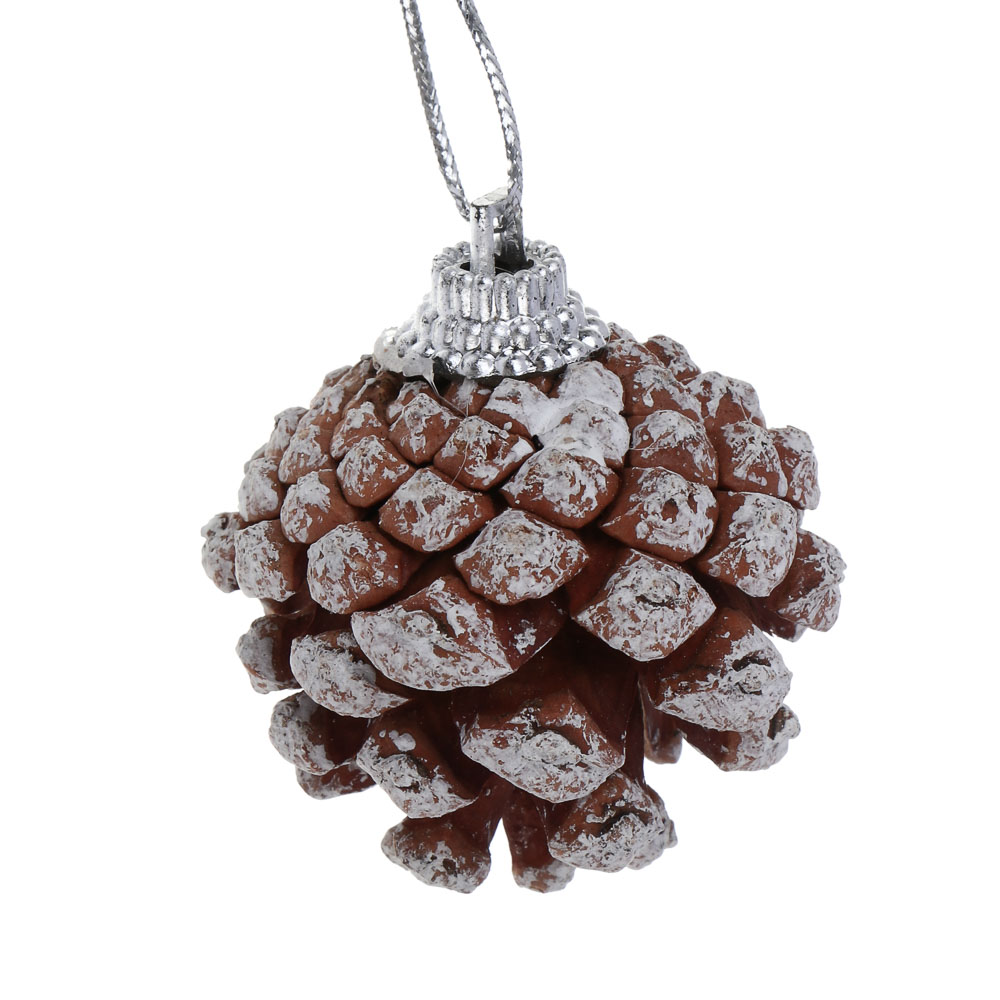 СНОУ БУМ Набор декоративных украшений 6шт, шишки натуральные, 4см, арт.№ 374-599