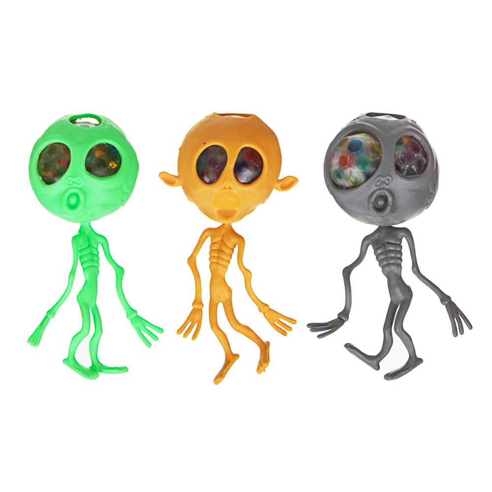 LASTIKS Мялка в виде пришельца, резина, 15см, 3 дизайна, арт.№ 297-048
