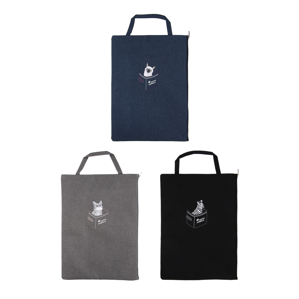 Папка-шоппер А4, 35,5х26,5 см., материал плотный текстиль, полиэстер, 3 цв., арт.№ 532-108