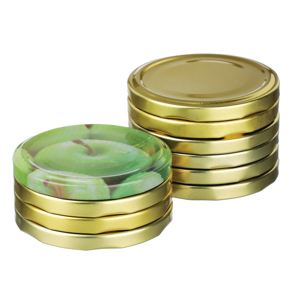 Набор крышек металлических для консервирования Твист-офф, 10шт (9шт лак + 1шт литография) 82мм, арт.№ 843-058