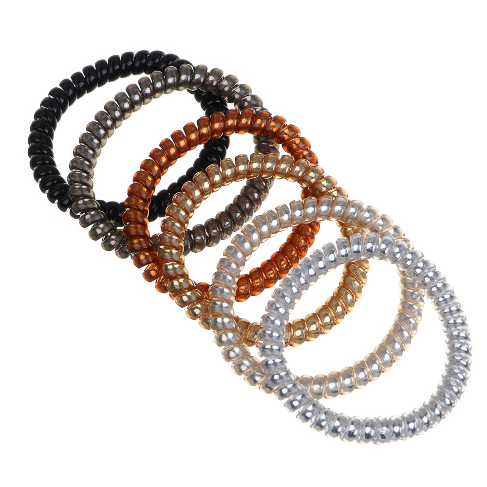 Резинки-пружинки для волос BY Русские супергерои 6шт, ТПУ, 5см, 6 цветов, арт.№ 322-296