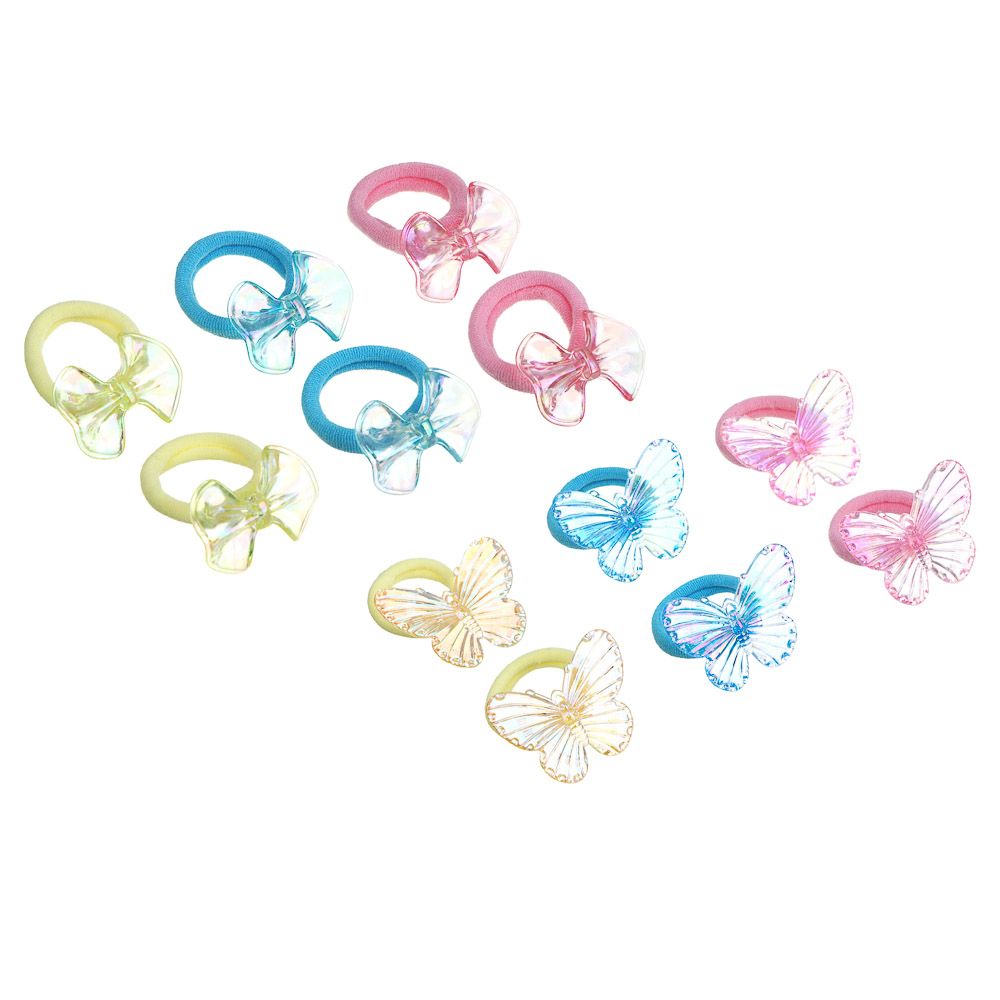 BY Русские супергерои Набор детских резинок для волос 6 шт, пластик, полиэстер, 2 дизайна, арт.№ 322-297