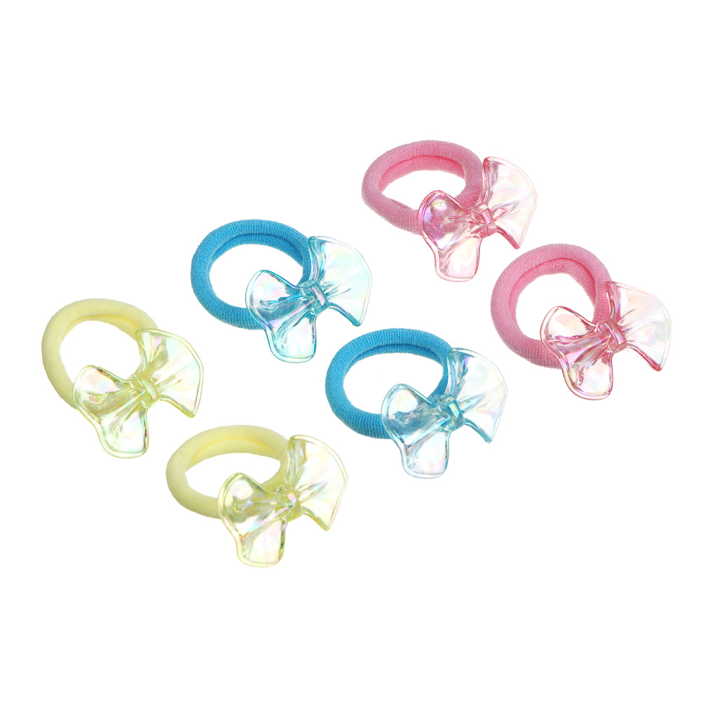 BY Русские супергерои Набор детских резинок для волос 6 шт, пластик, полиэстер, 2 дизайна, арт.№ 322-297