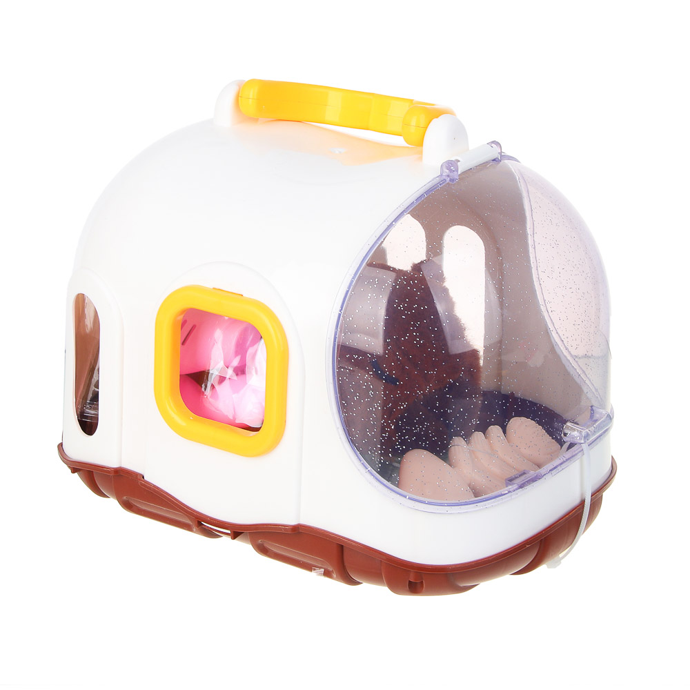 ИГРОЛЕНД Питомец интерактивный в переноске, 2хАА, ABS, полиэстер, 17,5х24х22 см, арт.№ 272-910