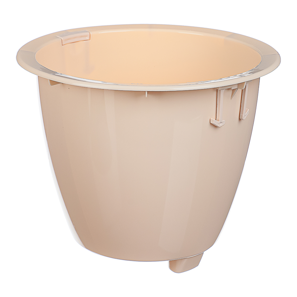 Кашпо Классика 3л, d19,5см, h16,5см пудровый пластик, арт.№ 164-383