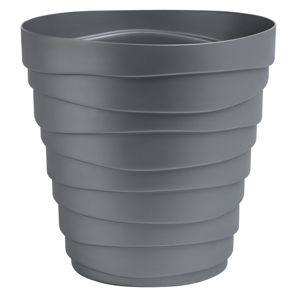 Кашпо Бархан 1,4л, d14,5см, h14см серебряный пластик, арт.№ 164-385