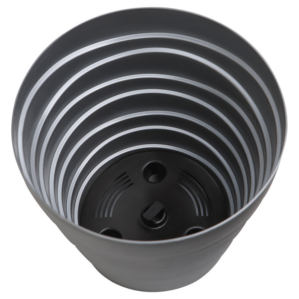 Кашпо Бархан 1,4л, d14,5см, h14см серебряный пластик, арт.№ 164-385