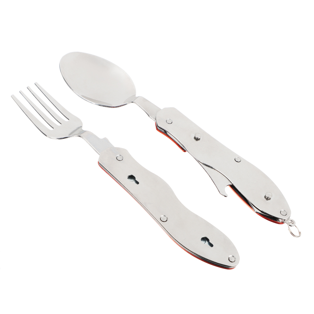 Набор туристический тм ЕРМАК, (нож, ложка, вилка, открывалка), нерж. сталь, арт.№ 118-135