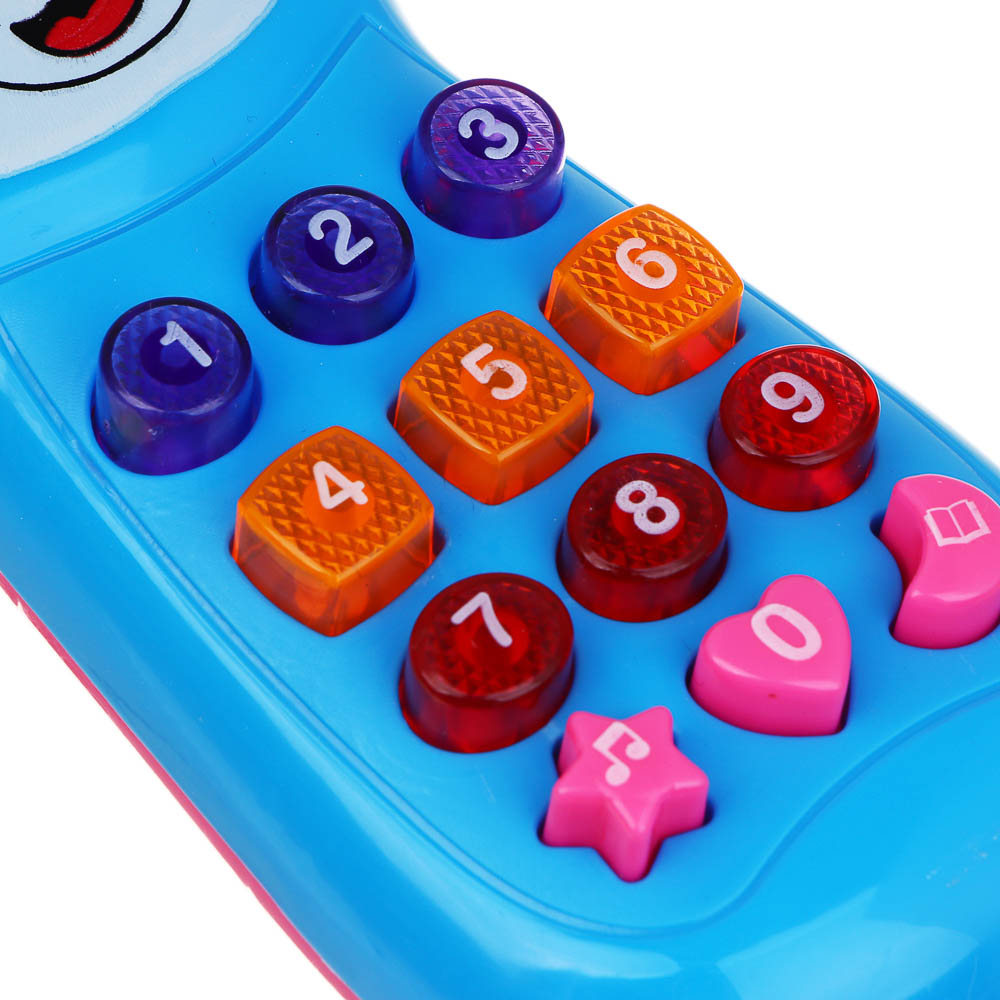 ИГРОЛЕНД Игрушка электронная телефон обучающий, свет, звук, ABS, пит. 2АА, 17,8х7,3х3,5см, 3 диз, арт.№ 272-637