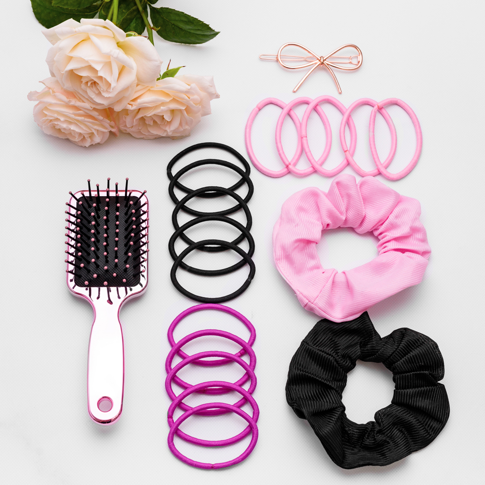 ЮНИLOOK Набор аксессуаров для волос: расческа 15,5см, заколка 7см, резинки d4см, пластик, сплав, ПЭ, арт.№ 316-358