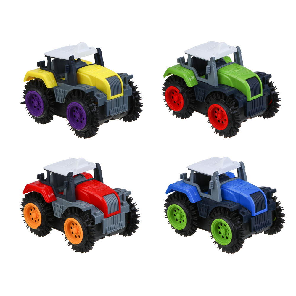 ИГРОЛЕНД Трактор-перевёртыш, 2хАА, PP, 10х8х8,5см, 3 дизайна, арт.№ 292-392