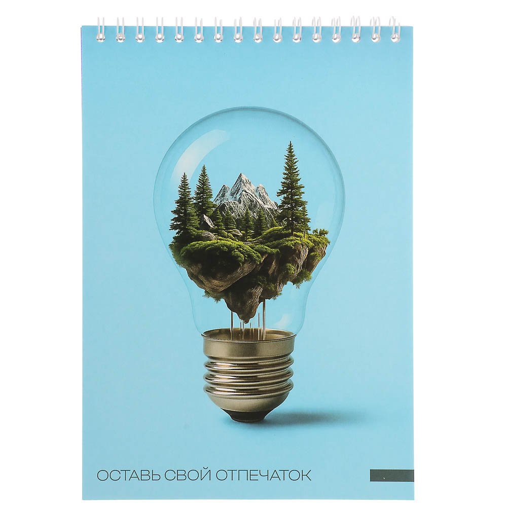 Блокнот А5, 40л., офсет, обложка картон, спираль, в клетку, 4 диз., арт.№ 540-020