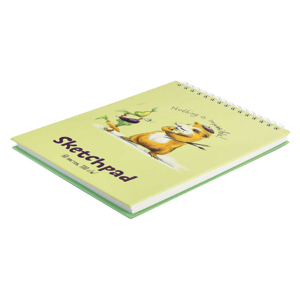 Скетчбук А5 (альбом), жёсткая подложка, спираль, в ассортименте, арт.№ 515-077