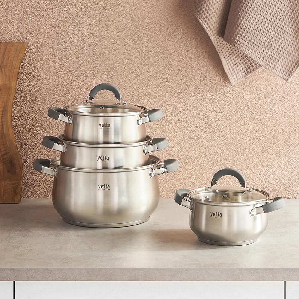VETTA Вена Кастрюля 16х9,5см. 1,9л. со стекл. крышкой, индукция, арт.№ 822-043