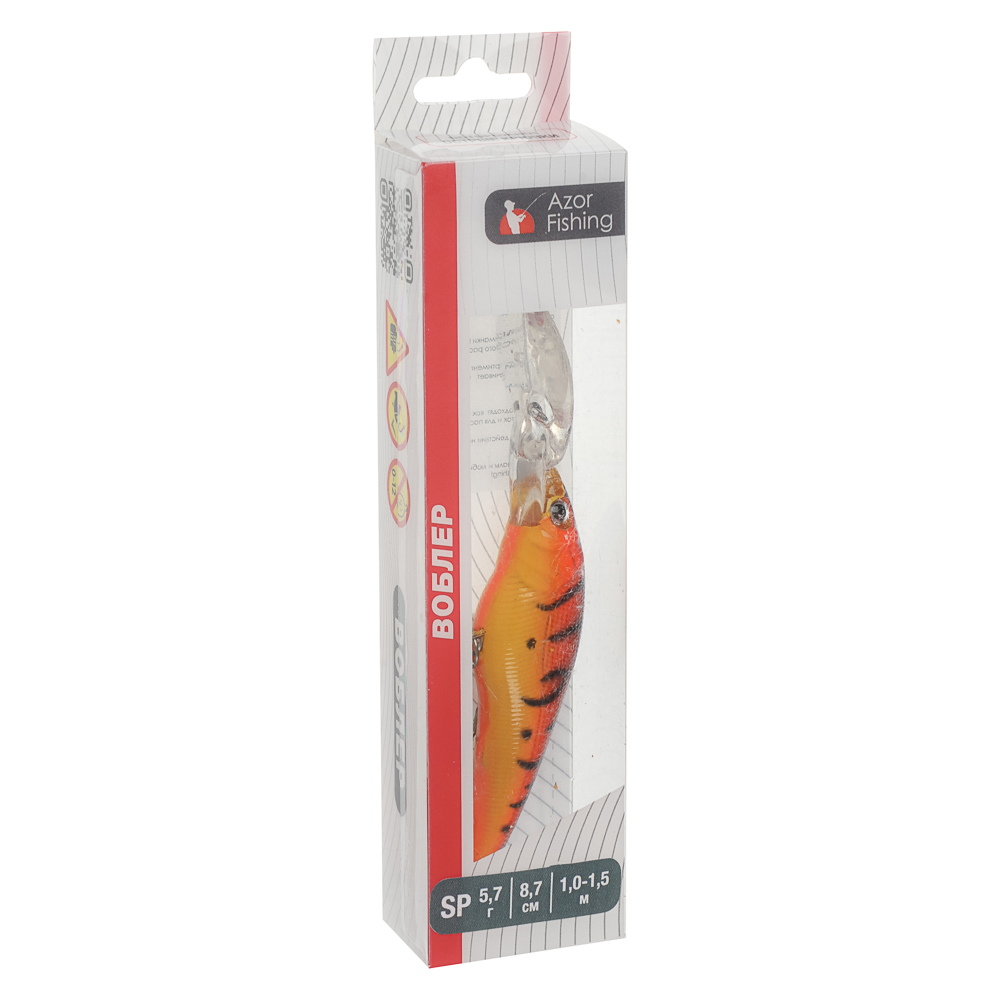 Воблер "Минноу Классик" тм AZOR FISHING, F, 5,7гр, 87мм, 1,0-1,5 м, 5 цветов, арт.№ 145-143