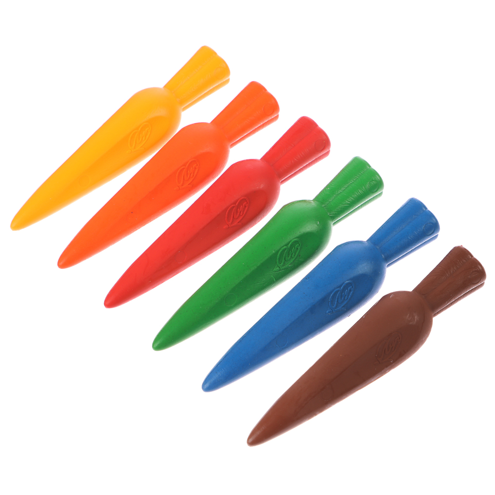 Восковые мелки "Кроха", фигурные "Морковки", 6 цв., арт.№ 232-022