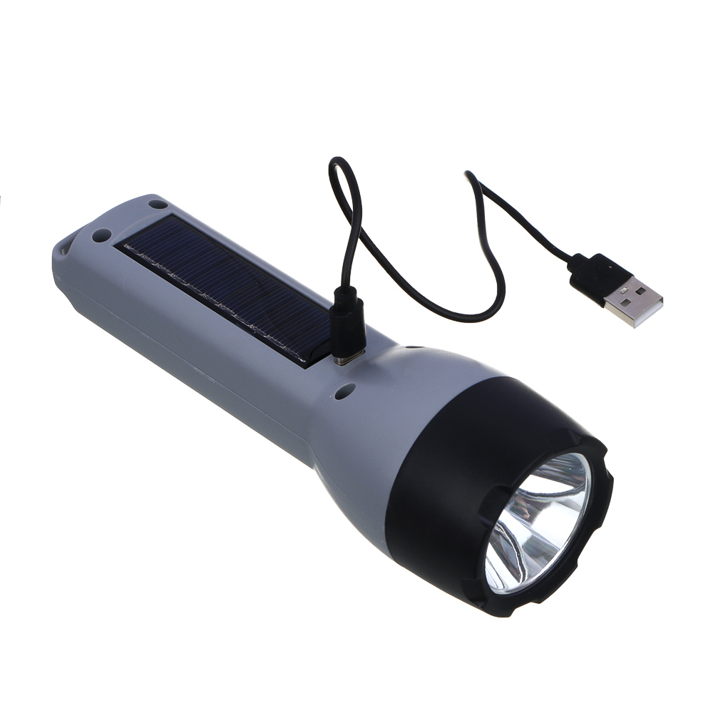 Фонарь ручной тм ЕРМАК, 1200 мАч, 175х52х30 мм, 4 режима, LED+СОВ, Type-C, пластик, арт.№ 224-083