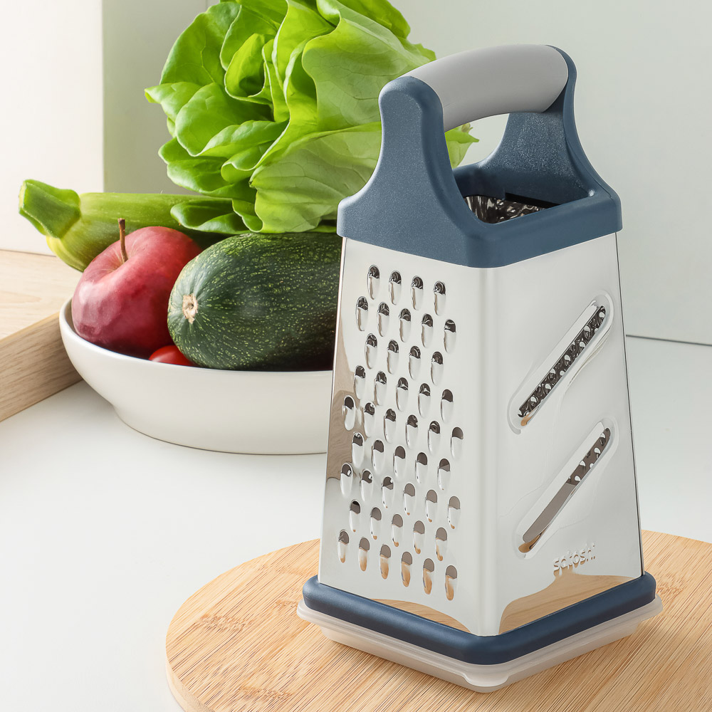 SATOSHI Ривьера Терка 4-х сторонняя с контейнером 20 см, нержавеющая сталь, арт.№ 885-139