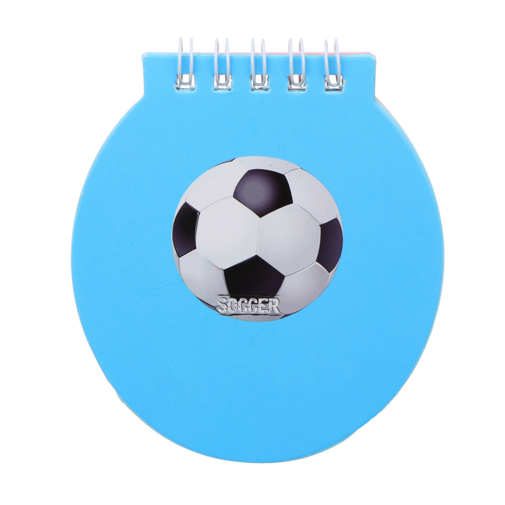 Записная книжка фигурная 9,5х8,5см, 40 листов, в форме мячей, спираль, 2 дизайна, арт.№ 557-064