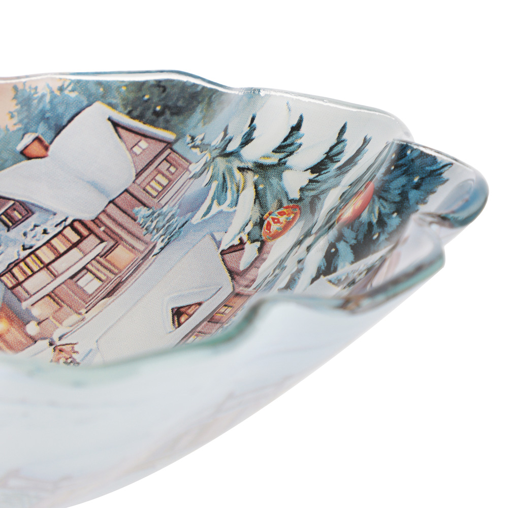 Зимний пейзаж Салатник круглый 18х4,5см, стекло, арт.№ 820-467