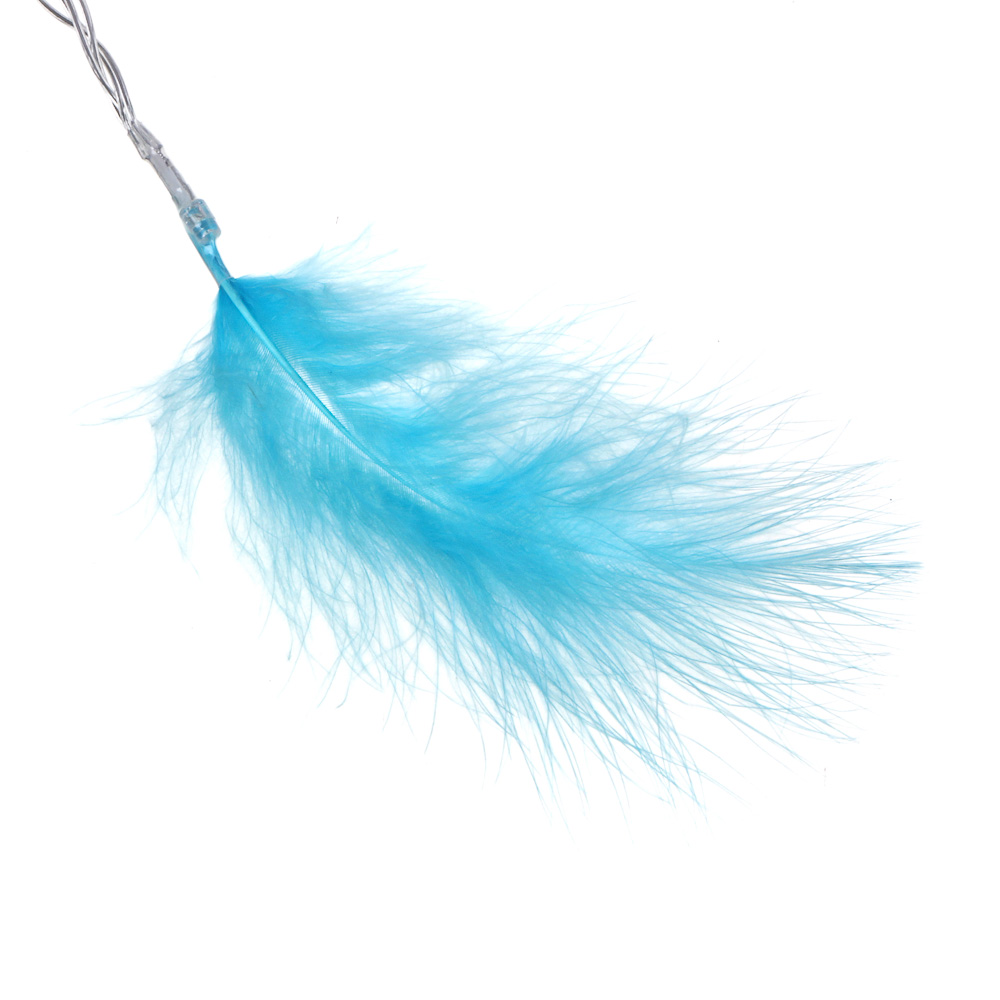 Гирлянда с насадками "Перышки ангела" 2 м СНОУ БУМ, 10 LED ламп, постоянное свечение шампань, ПВХ прозрачный, 2хАА, арт.№ 381-421