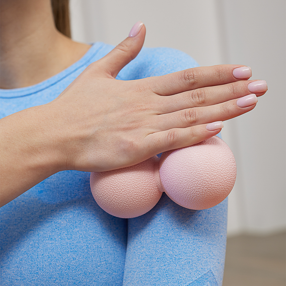 SILAPRO MAX Мяч массажный, сдвоенный, розовый, 12х6см, ТРЕ, арт.№ 192-022