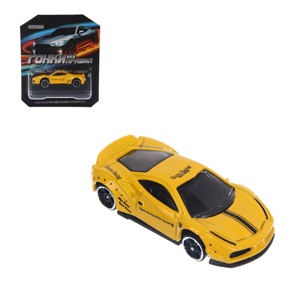 ИГРОЛЕНД Машинка "Гонки без правил", металл, 10,9х13х3 см, 26 диз, арт.№ 292-488