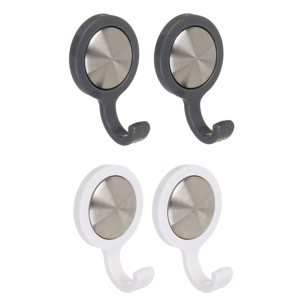 Крючки самоклеящиеся тм VETTA, нерж. сталь, пластик, 2 цвета, 2шт, арт.№ 440-003