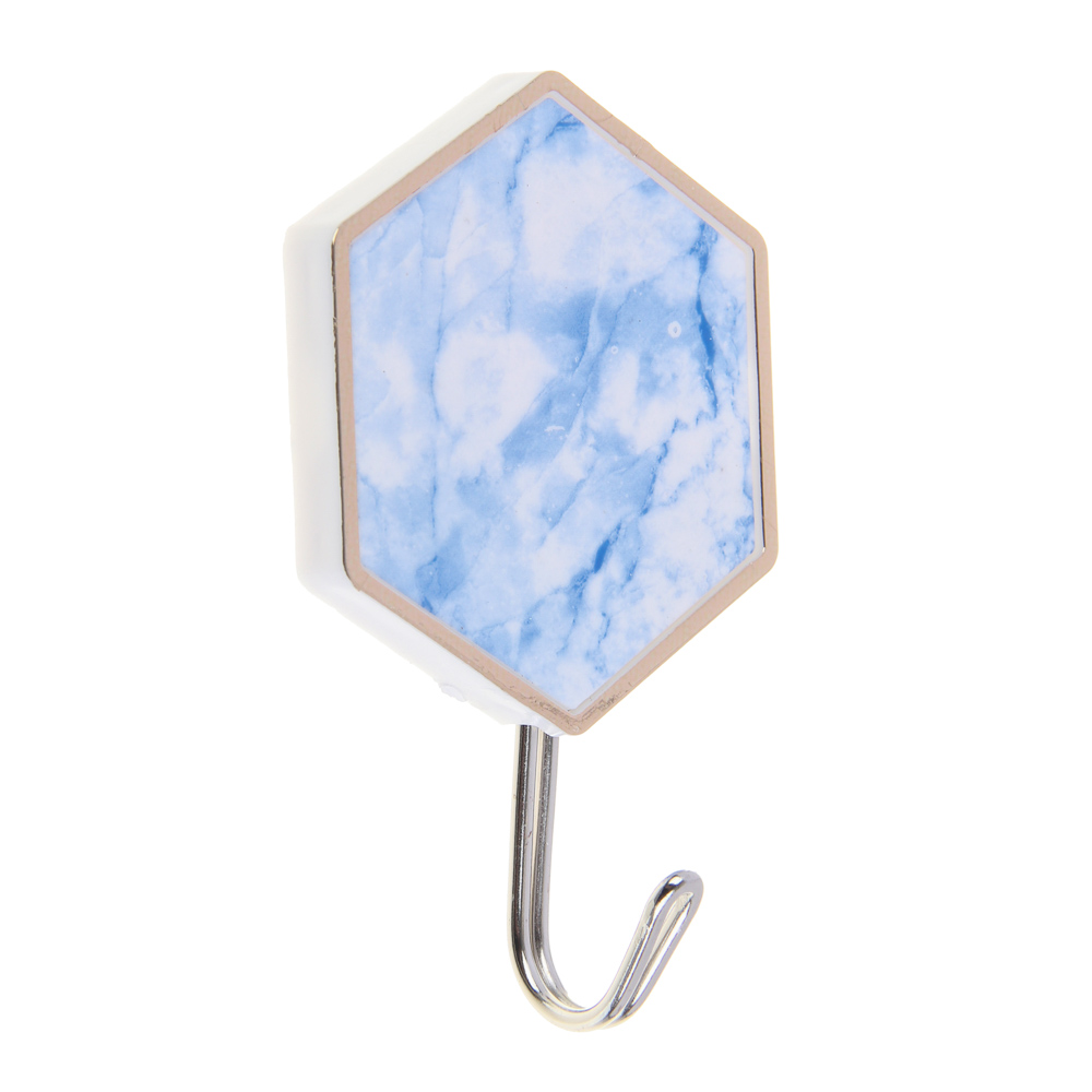 VETTA Крючки самоклеящиеся "Голубой мрамор", 2шт., пластик, металл, арт.№ 440-008