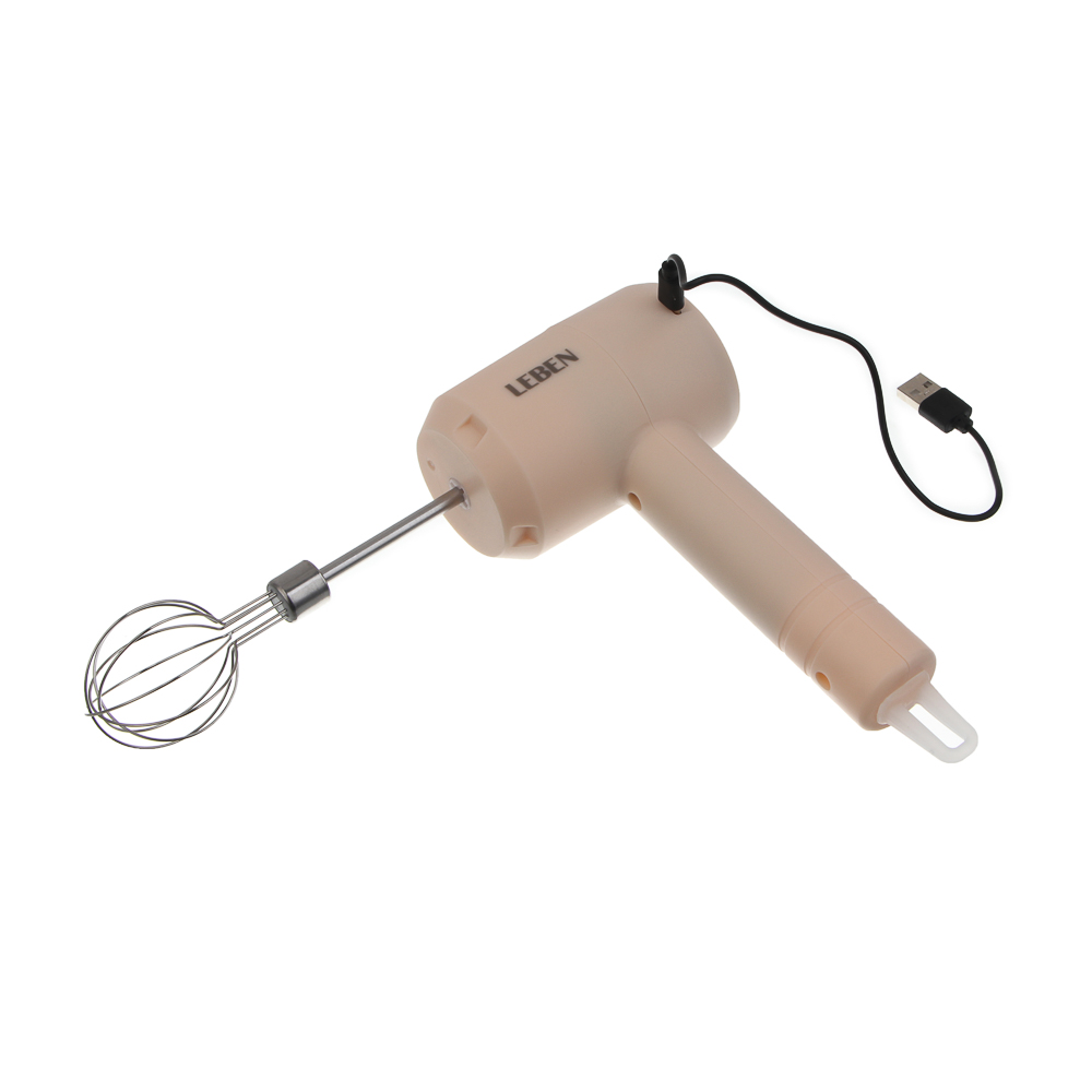LEBEN Миксер беспроводной, 3 скорости, 20Вт, 800мАч, пластик, нерж.сталь, арт.№ 269-081