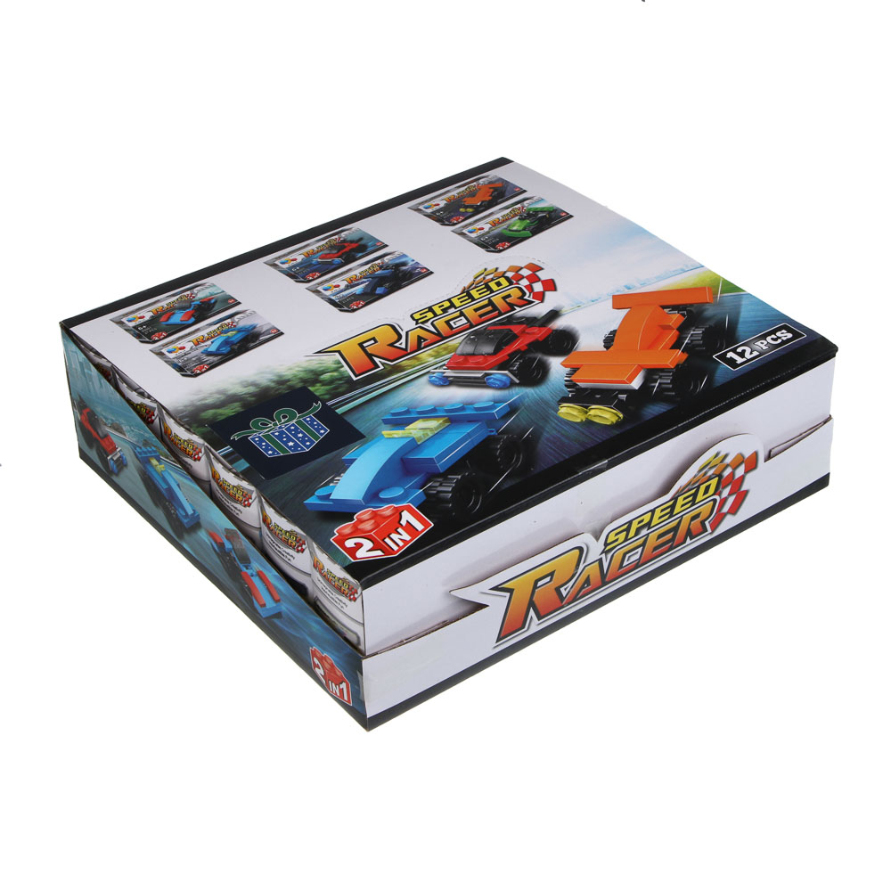 ИГРОЛЕНД Конструктор "Гонки", 13х4х7,5 см, ABS, 6 видов, арт.№ 265-667