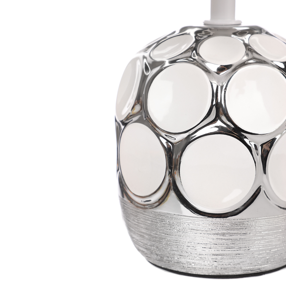 Светильник переносной настольный BY Патры, 40Вт, 28 см, Е14, 230В, керамика, текстиль, белый, арт.№ 222-042