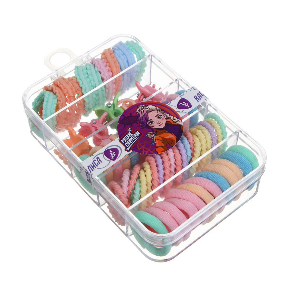 Набор детских аксессуаров для волос BY Русские супергерои: резинки и крабики, разноцветные, арт.№ 316-372