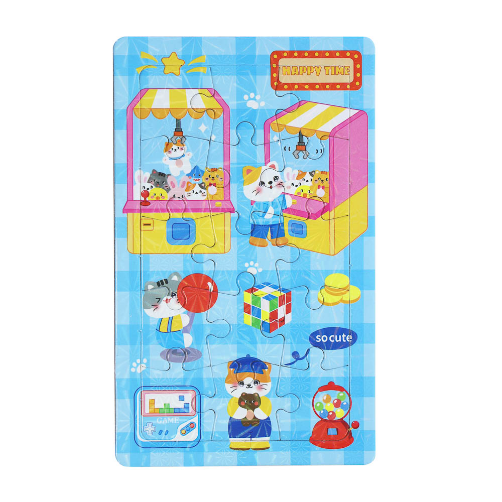 Набор для творчества пазл с наклейками, 18,5х24,5см, бумага, 4 дизайна, арт.№ 283-244