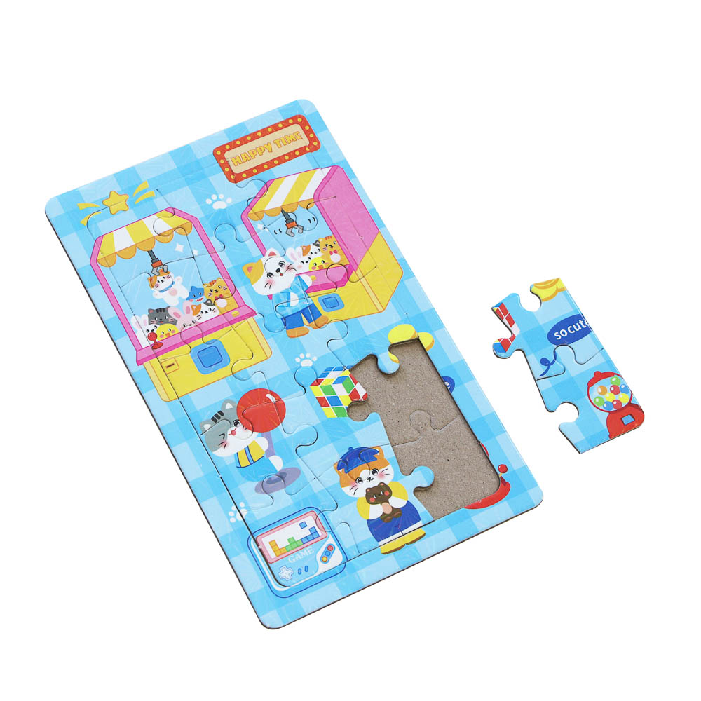 Набор для творчества пазл с наклейками, 18,5х24,5см, бумага, 4 дизайна, арт.№ 283-244