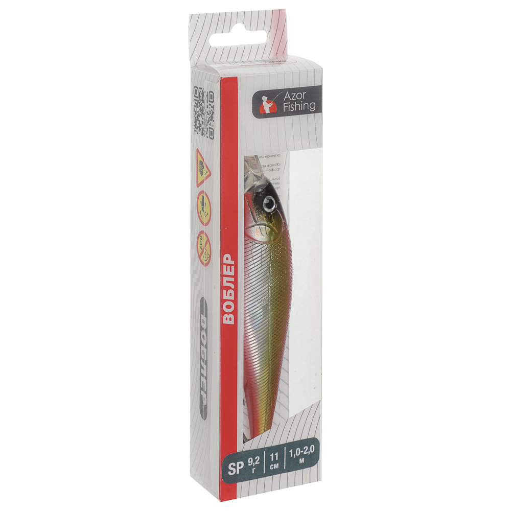 Воблер "Дип Шэд Минноу" тм AZOR FISHING, SP, 9,2гр, 110мм, 1,0-2,0м, 5 цветов, арт.№ 145-141