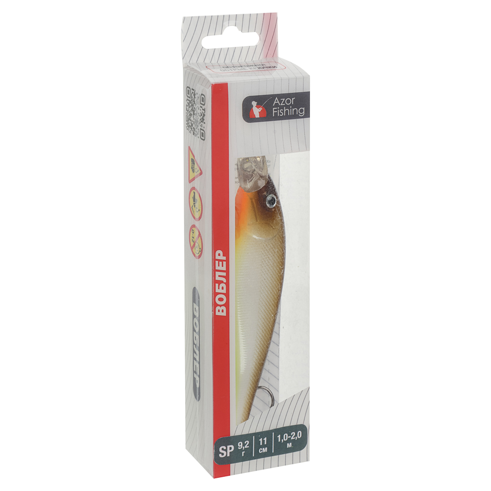 Воблер "Дип Шэд Минноу" тм AZOR FISHING, SP, 9,2гр, 110мм, 1,0-2,0м, 5 цветов, арт.№ 145-141
