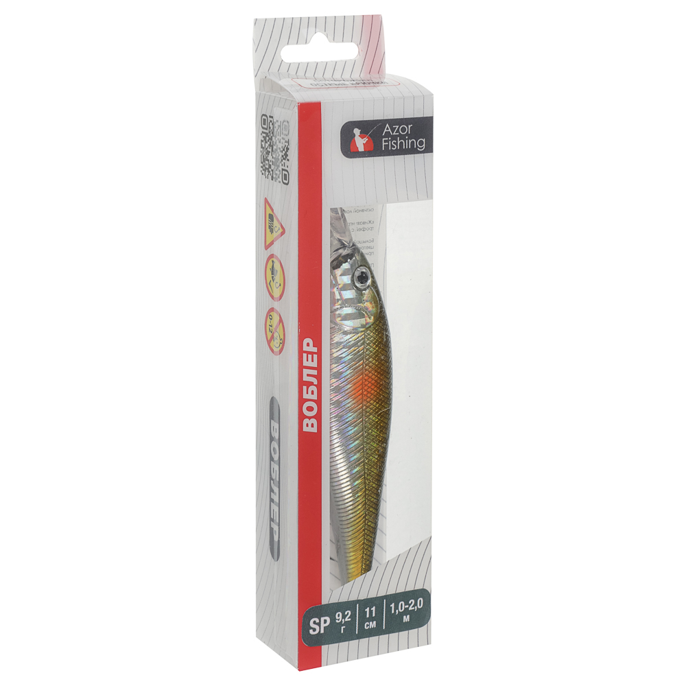 Воблер "Дип Шэд Минноу" тм AZOR FISHING, SP, 9,2гр, 110мм, 1,0-2,0м, 5 цветов, арт.№ 145-141
