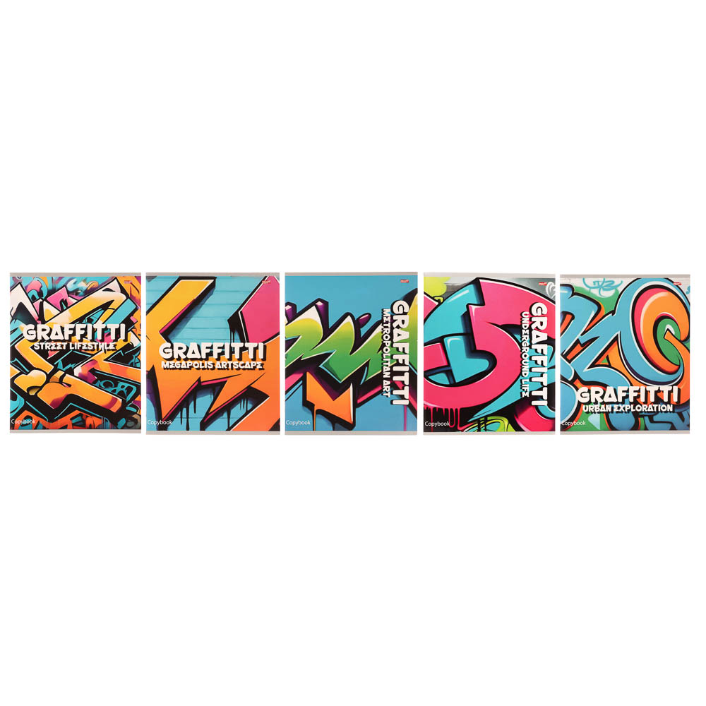 Тетрадь 48л., А5, в клетку, офсет, обл. мел.картон, скрепка, ВД-лак, микс, арт.№ 578-179