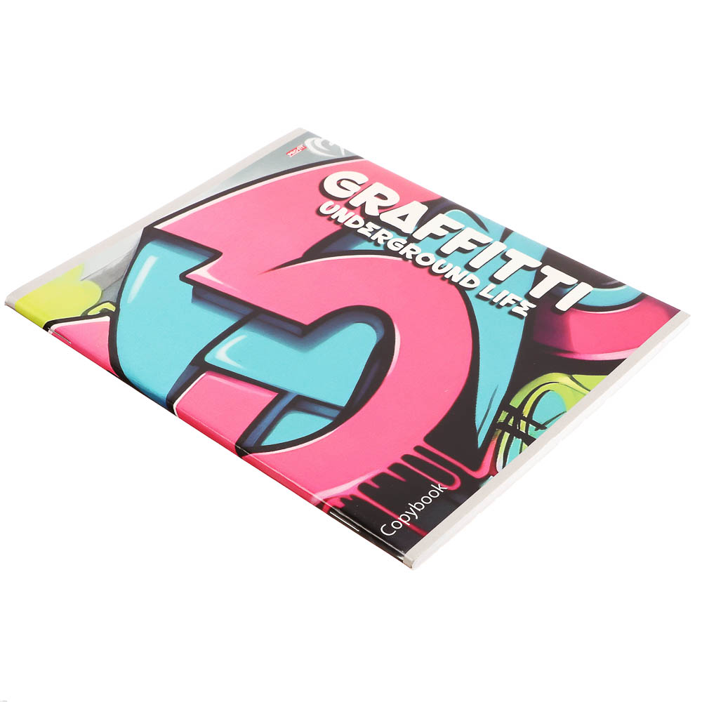 Тетрадь 48л., А5, в клетку, офсет, обл. мел.картон, скрепка, ВД-лак, микс, арт.№ 578-179