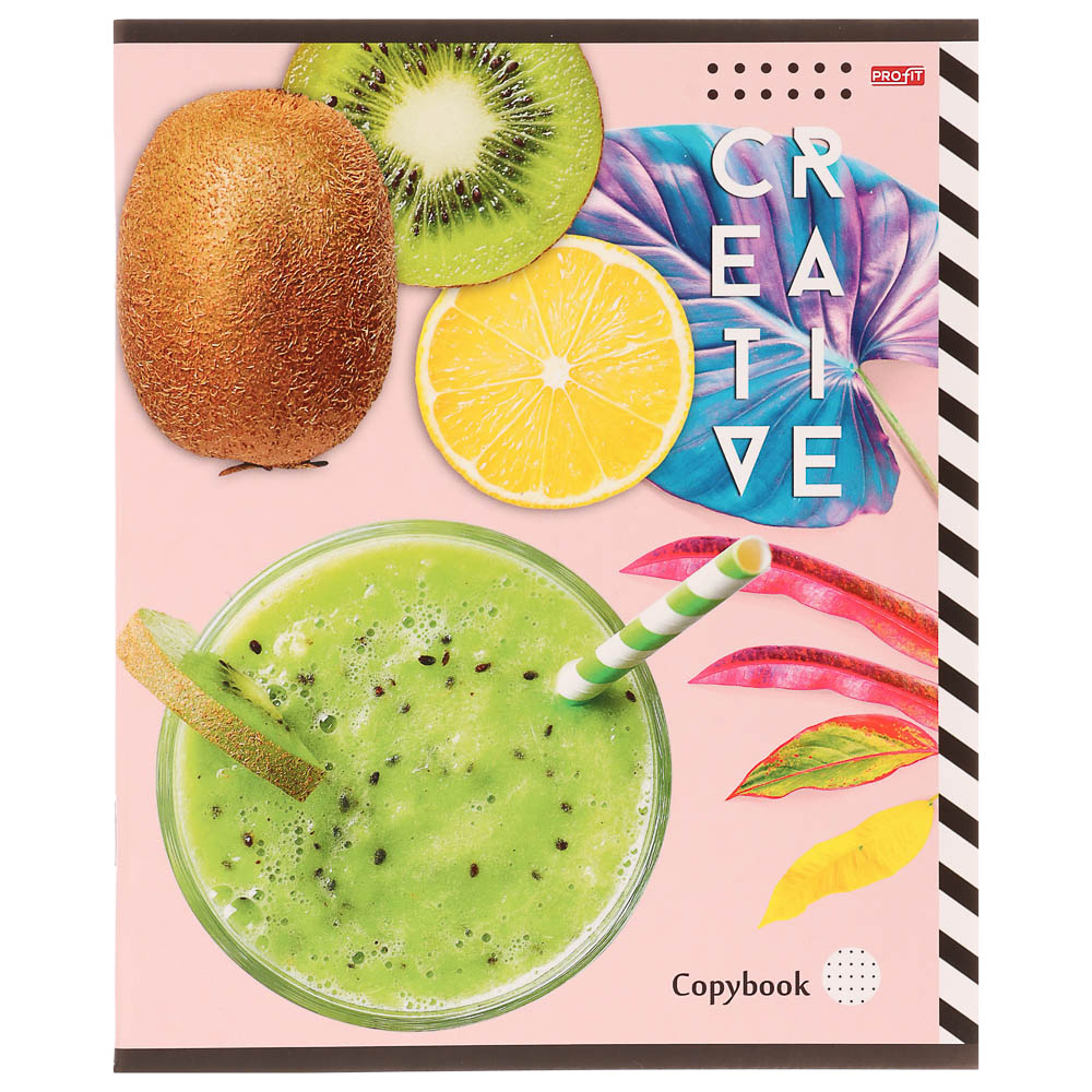 Тетрадь 48л., А5, в клетку, офсет, обл. мел.картон, скрепка, ВД-лак, микс, арт.№ 578-179