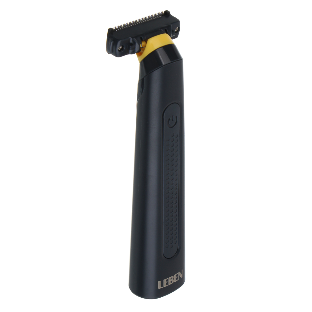 LEBEN Триммер для бороды и усов, 3 насадки: 1/3/5мм, Li-ion 3,7в/150 мАч, USB, арт.№ 251-100