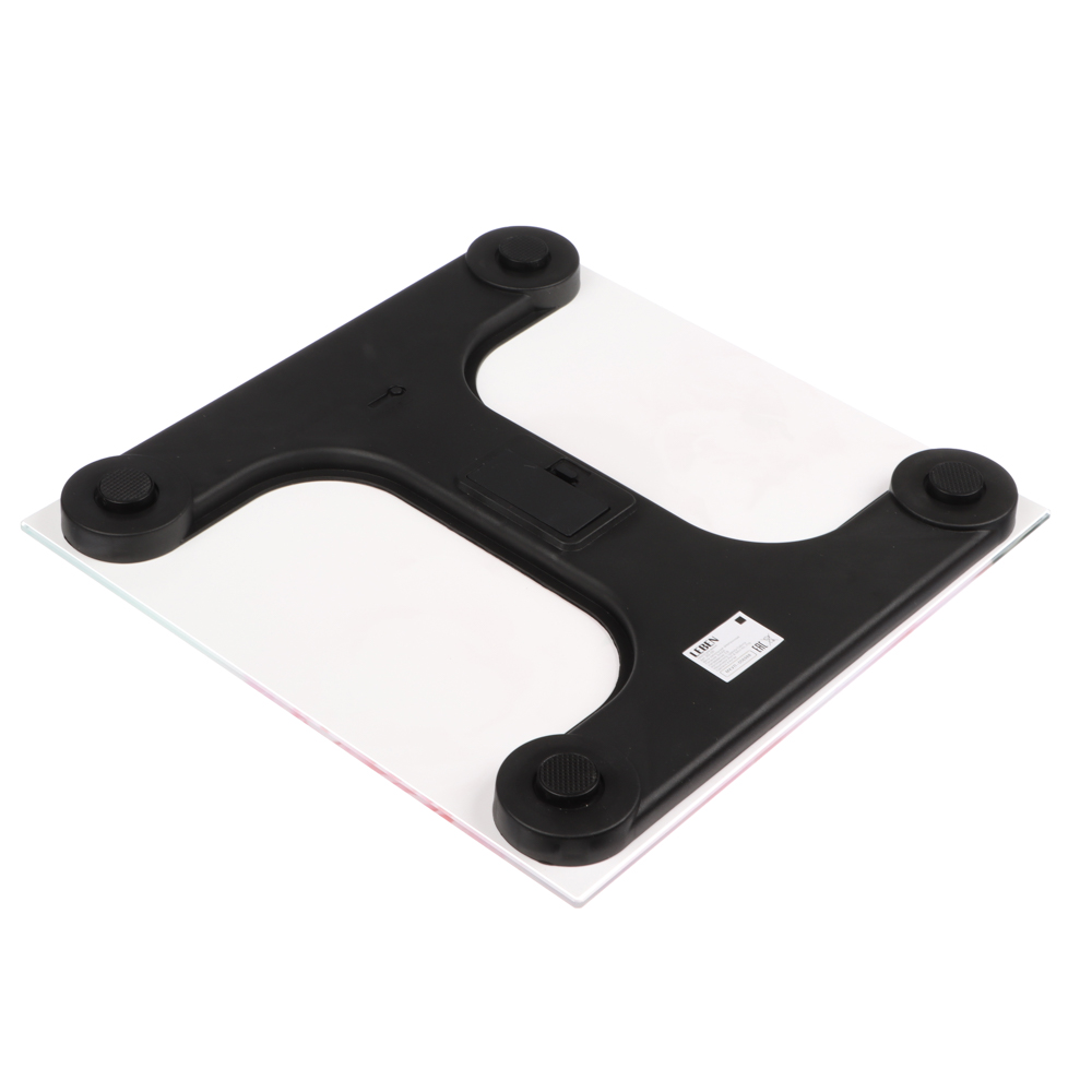 LEBEN Весы напольные электронные "Цветочная симфония", ЖК-дисплей, макс. нагр.до 180кг, 28х28х0,5см, арт.№ 252-091