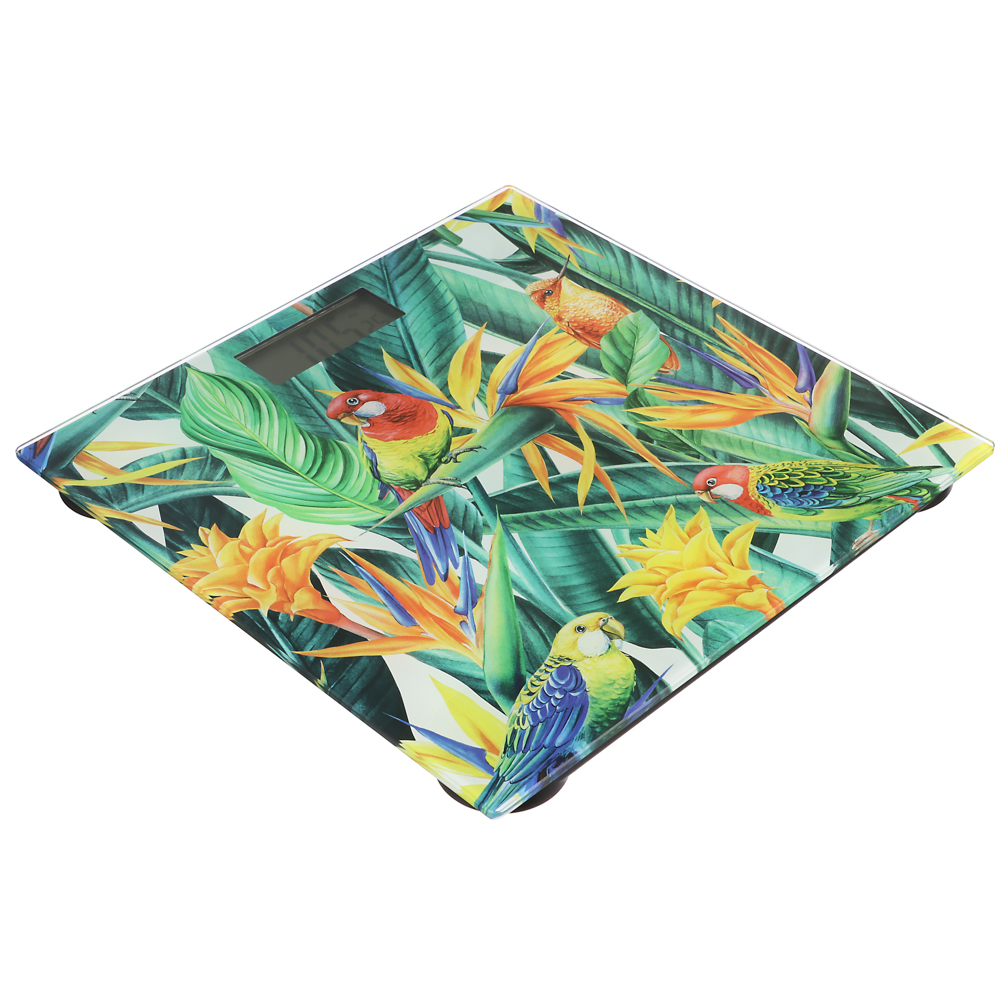 LEBEN Весы напольные электронные "Нежная история", ЖК-дисплей, макс. нагр.до 180кг, 28х28х0,5см, арт.№ 252-092