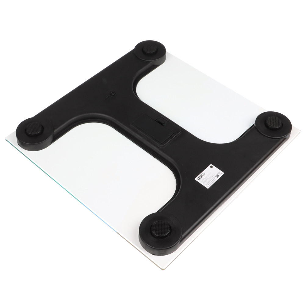 LEBEN Весы напольные электронные "Релакс", ЖК-дисплей, макс. нагр.до 180кг, 28х28х0,5см, арт.№ 252-093