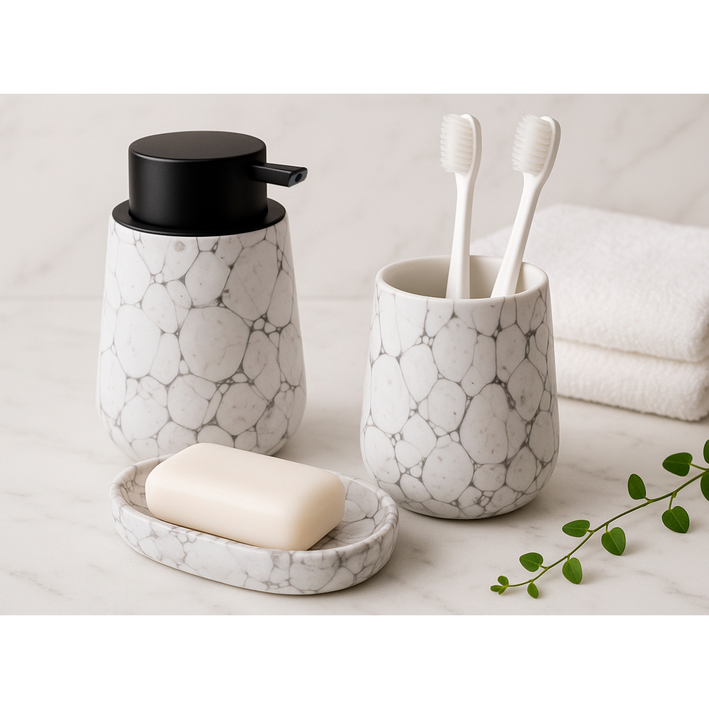 VETTA Мыльница, 13,5x9x2,5 см, керамика, "Космос", мрамор белый, арт.№ 463-488