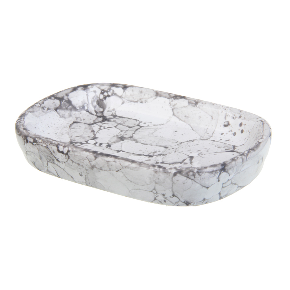 VETTA Мыльница, 13,5x9x2,5 см, керамика, "Космос", мрамор белый, арт.№ 463-488