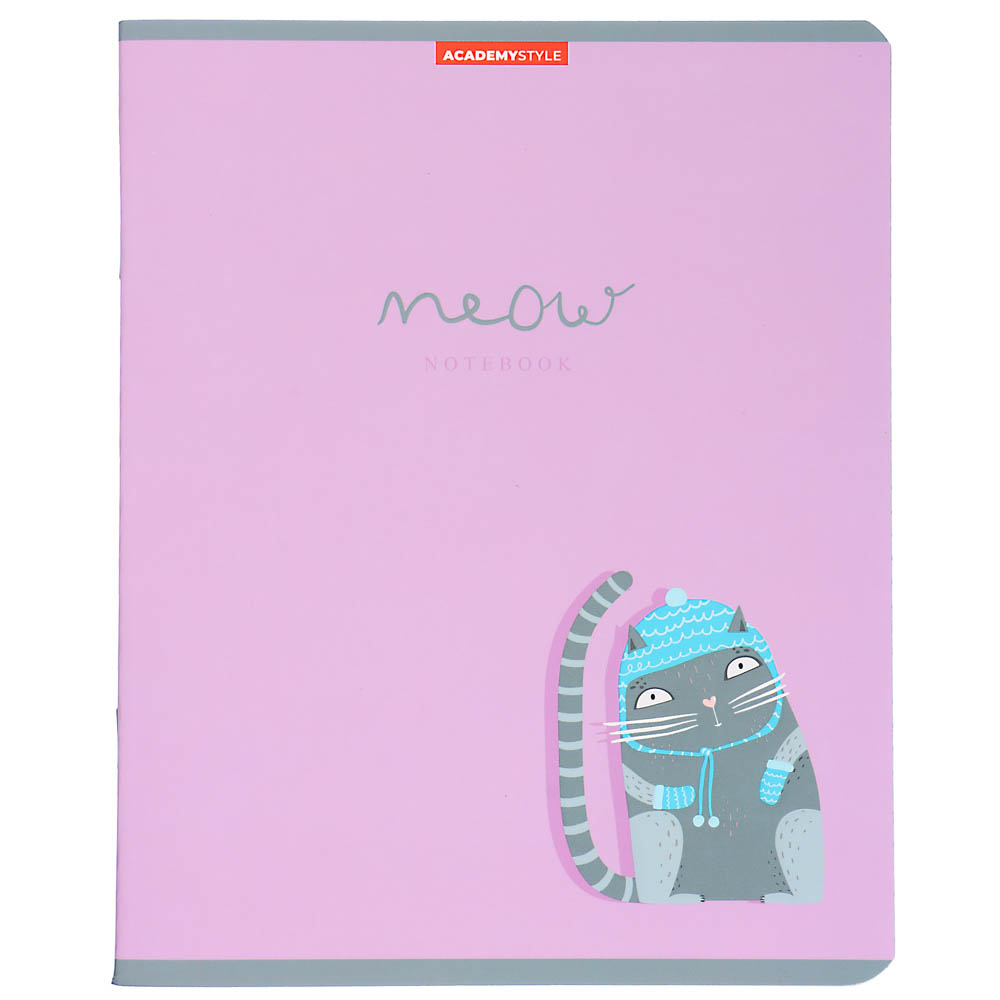 Тетрадь общая 48л. в клетку, офсет, обл.картон, скрепка, "Милый котэ", 13091/5,софт-тач лам.,конгрев, арт.№ 578-103