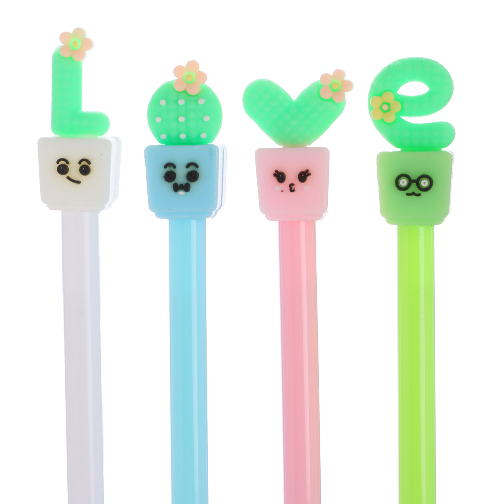 Гелевая ручка "Кактус" в форме буквы "LOVE" 4 дизайна, синяя, 18см, арт.№ 591-144