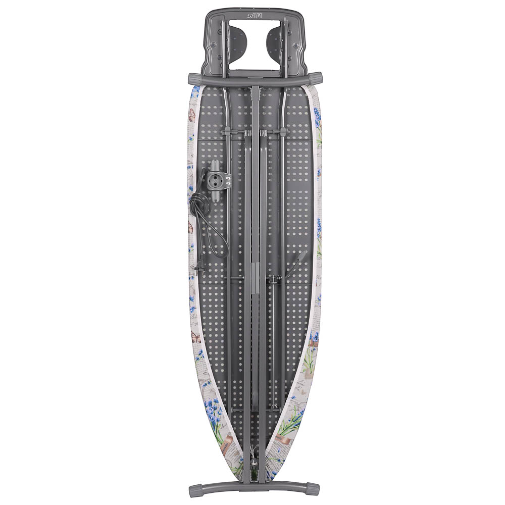 VETTA Доска гладильная 122х40х90см, металл, подставка под утюг с термоустойчивыми вст, удл.1,6м Н10, арт.№ 451-110